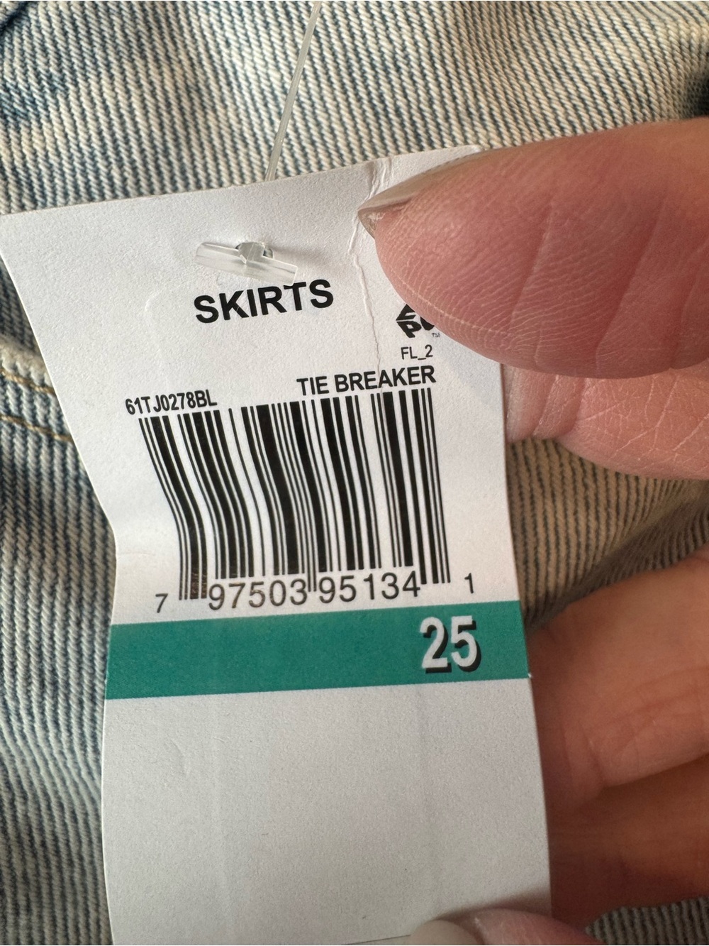 NWT [Blanknyc] Tie Breaker Denim Mini Skirt Size 25 - Picture 9 of 11